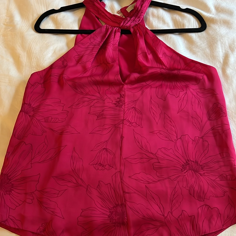 Joie Pink Satin halter blouse